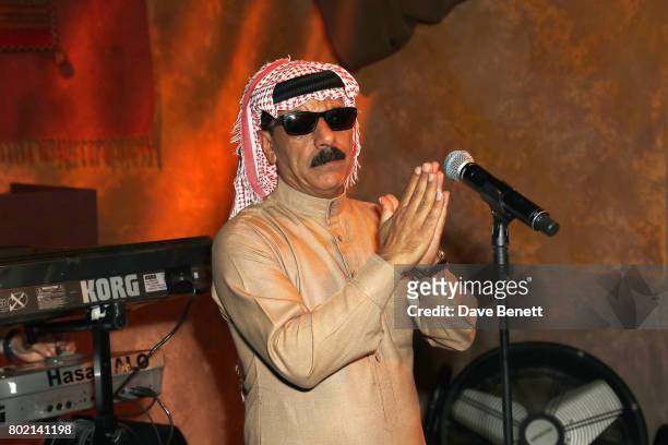 Omar Souleyman performs at the launch of Skepta's new fashion label "Mains" at Selfridges on June 27, 2017 in London, England.