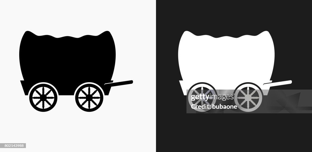 Wagen-Symbol auf schwarz-weiß-Vektor-Hintergründe