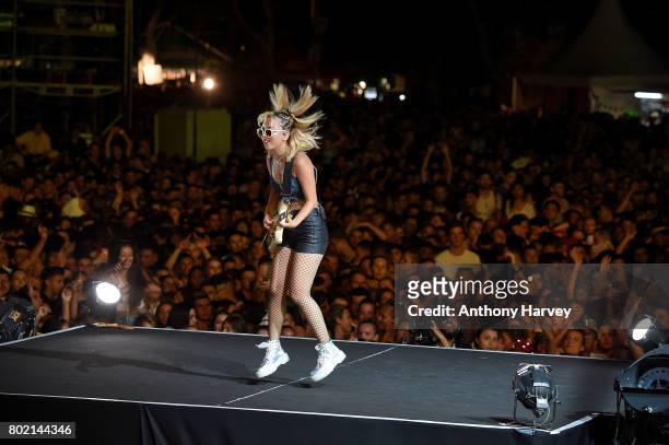 JinJoo Lee of DNCE performs at the annual Isle of MTV Malta event at Il Fosos Square on June 27, 2017 in Floriana, Malta.
