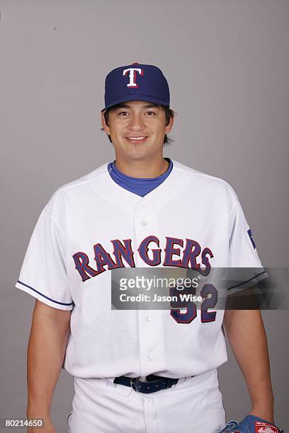 Luis Mendoza of the Texas Rangers poses for a portrait during photo day at Surprise Stadium on February 24, 2008 in Surprise, Arizona.