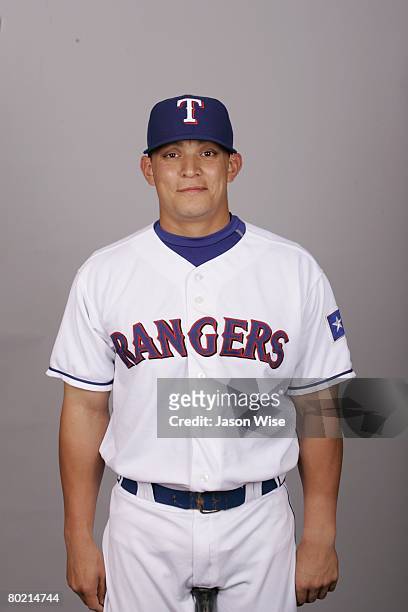 German Duran of the Texas Rangers poses for a portrait during photo day at Surprise Stadium on February 24, 2008 in Surprise, Arizona.