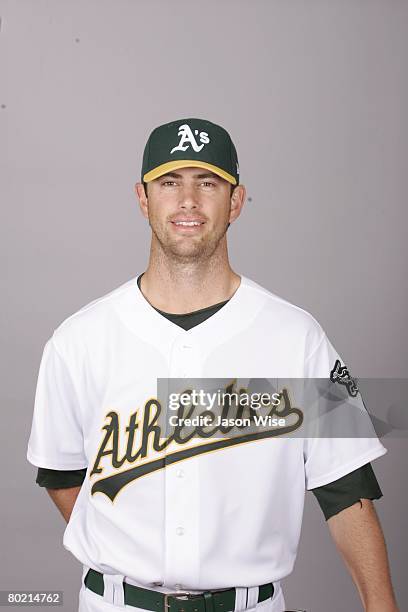 Kirk Saarloos of the Oakland Athletics poses for a portrait during photo day at Phoenix Municipal Stadium on February 25, 2008 in Phoenix, Arizona.