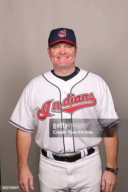 Eric Wedge, Manager of the Cleveland Indians poses for a portrait during photo day at Chain of Lakes Park on February 26, 2008 in Winter Haven,...
