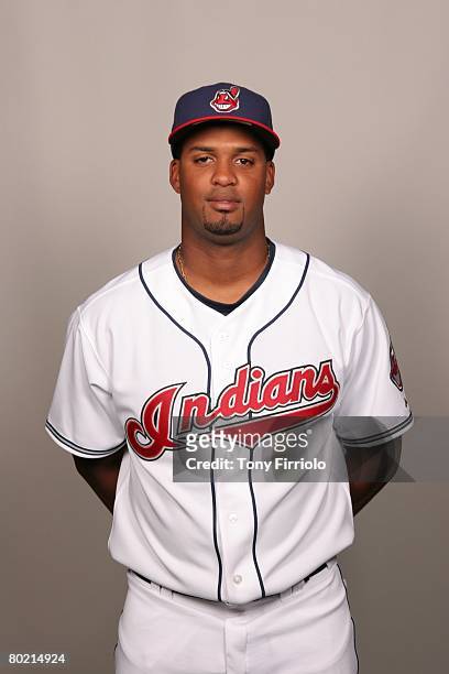 Andy Gonzalez of the Cleveland Indians poses for a portrait during photo day at Chain of Lakes Park on February 26, 2008 in Winter Haven, Florida.