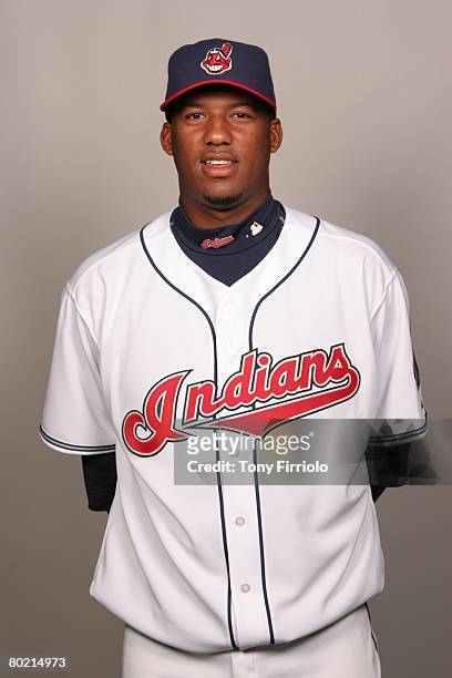 Fausto Carmona of the Cleveland Indians poses for a portrait during photo day at Chain of Lakes Park on February 26, 2008 in Winter Haven, Florida.