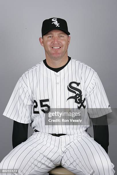 Jim Thome of the Chicago White Sox poses for a portrait during photo day at Tucson Electric Park on February 25, 2008 in Tucson, Arizona.