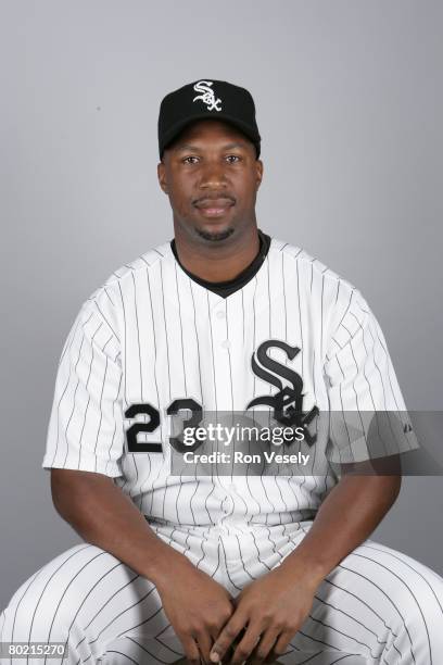 Jermaine Dye of the Chicago White Sox poses for a portrait during photo day at Tucson Electric Park on February 25, 2008 in Tucson, Arizona.