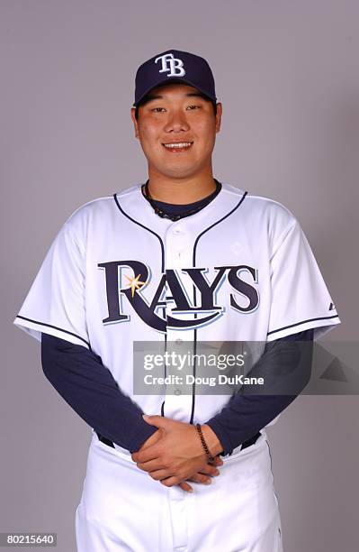 Jae Kuk Ryu of the Tampa Bay Rays poses for a portrait during photo day at Progress Energy Park on February 22, 2008 in St. Petersburg, Florida.