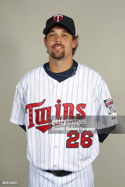 Boof Bonser of the Minnesota Twins poses for a portrait during photo day at Hammond Stadium on February 25, 2008 in Ft. Myers, Florida.