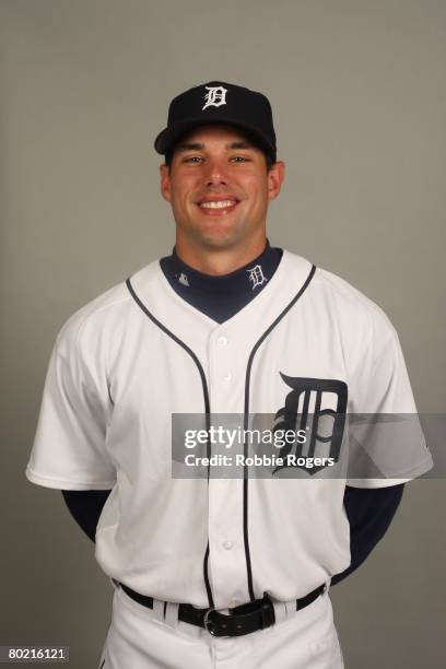 Michael Hollimon of the Detroit Tigers poses for a portrait during photo day at Marchant Stadium on February, 23 2008 in Lakeland, Florida.