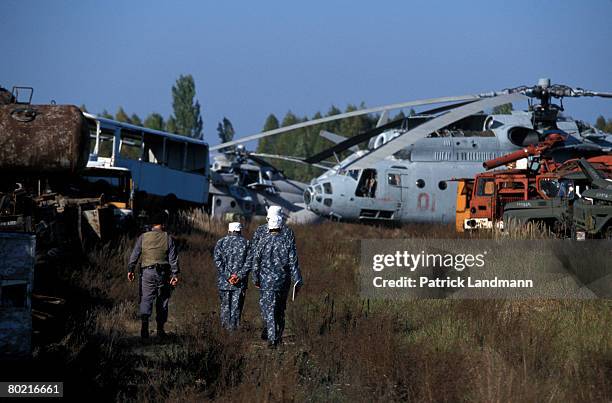 At the Rassoka site, all the vehicles which had served during the 'liquidation' have been accumulated, June 1, 2006 in the Chernobyl exclusion zone,...