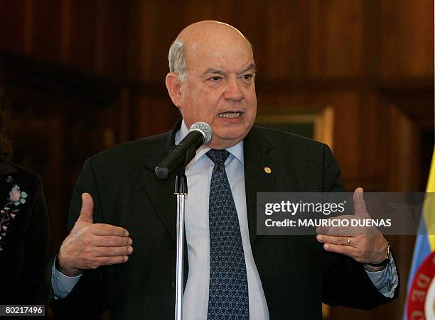 The Secretary General of the Organization of American States , Chilean Jose Miguel Insulza, answers questions from journalist on March 12, 2008 in...