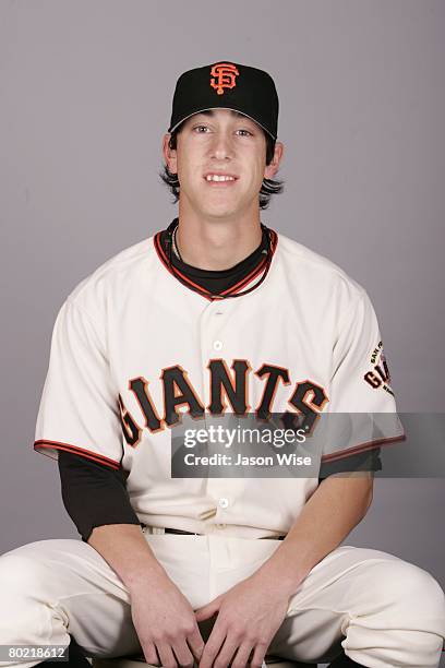 Tim Lincecum of the San Francisco Giants poses for a portrait during photo day at Scottsdale Stadium on February 27, 2008 in Scottsdale, Arizona.