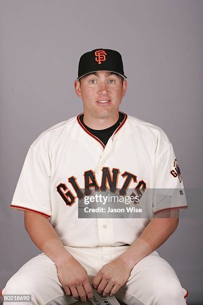 Brian Bocock of the San Francisco Giants poses for a portrait during photo day at Scottsdale Stadium on February 27, 2008 in Scottsdale, Arizona.