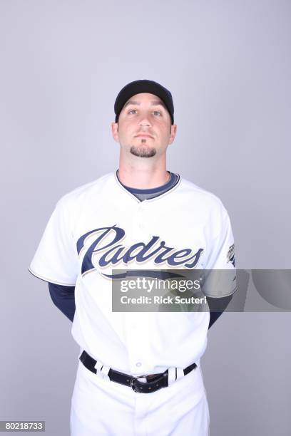 Kevin Cameron of the San Diego Padres poses for a portrait during photo day at Peoria Stadium on February 22, 2008 in Peoria, Arizona.