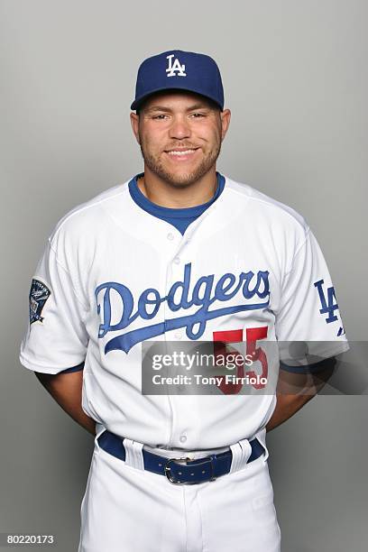 Russell Martin of the Los Angeles Dodgers poses for a portrait during photo day at Holman Stadium on February 24, 2008 in Vero Beach, Florida.