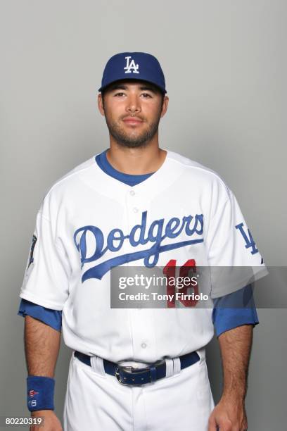 Andre Ethier of the Los Angeles Dodgers poses for a portrait during photo day at Holman Stadium on February 24, 2008 in Vero Beach, Florida.