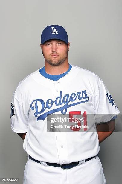 Jonathan Broxton of the Los Angeles Dodgers poses for a portrait during photo day at Holman Stadium on February 24, 2008 in Vero Beach, Florida.
