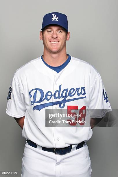 Chad Billingsley of the Los Angeles Dodgers poses for a portrait during photo day at Holman Stadium on February 24, 2008 in Vero Beach, Florida.