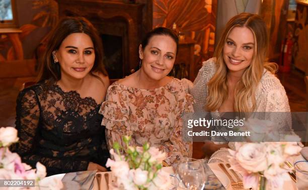 Christine Centenera, Nicky Zimmermann and Margot Robbie attend an intimate dinner hosted by Nicky Zimmermann and Margot Robbie to celebrate the...
