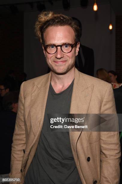 Rafe Spall attends the press night performance of "Ink" at The Almeida Theatre on June 27, 2017 in London, England.