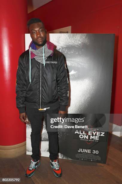 Afrikan Boy attends a special screening of "All Eyez On Me" at The Ham Yard Hotel on June 27, 2017 in London, England.