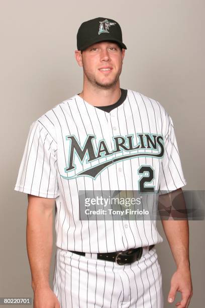 Jeremy Hermida of the Florida Marlins poses for a portrait during photo day at Roger Dean Stadium on February 22, 2008 in Jupiter, Florida.