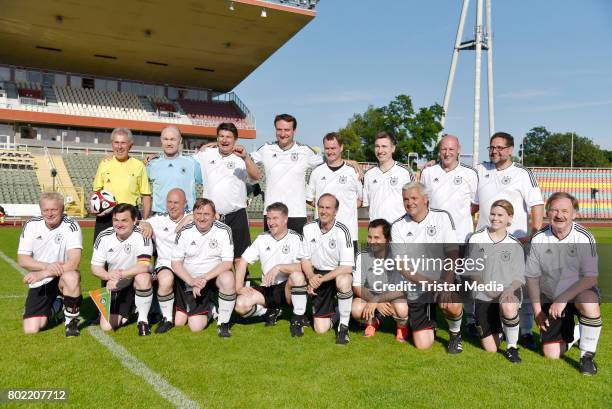 Bundestag team during the 'FC Bundestag against FC Diabetologie' Charity Event at Friedrich-Ludwig-Jahn Sportpark on June 27, 2017 in Berlin, Germany.