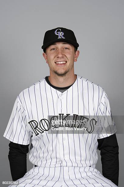 Troy Tulowitzki of the Colorado Rockies poses for a portrait during photo day at Hi Corbett Field on February 24, 2008 in Tucson, Arizona.