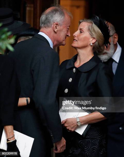 Norton Knatchbull, Earl Mountbatten of Burma and Sophie, Countess of Wessex attend the funeral of Patricia Knatchbull, Countess Mountbatten of Burma...