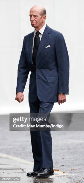 Prince Edward, Duke of Kent attends the funeral of Patricia Knatchbull, Countess Mountbatten of Burma at St Paul's Church, Knightsbridge on June 27,...