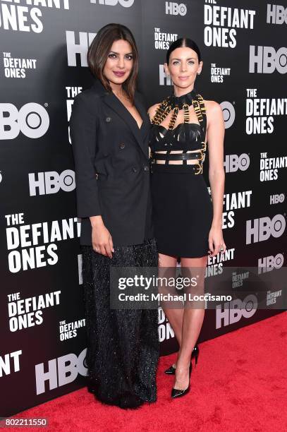 Priyanka Chopra and Liberty Ross attend "The Defiant Ones" premiere at Time Warner Center on June 27, 2017 in New York City.