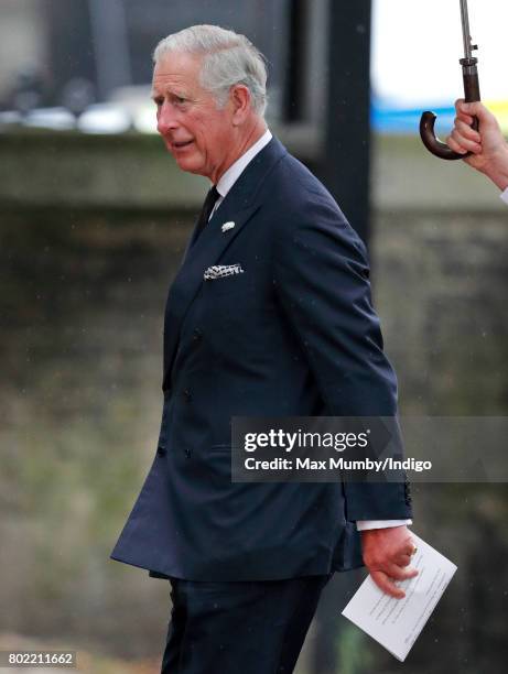 Prince Charles, Prince of Wales attends the funeral of Patricia Knatchbull, Countess Mountbatten of Burma at St Paul's Church Knightsbridge on June...