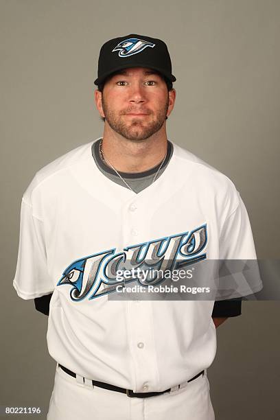 Shaun Marcum of the Toronto Blue Jays poses for a portrait during photo day at Knology Park on February 22, 2008 in Dunedin, Florida.