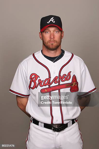 Mark Kotsay of the Atlanta Braves poses for a portrait during photo day at Champion Stadium Stadium at Disney's Wide World of Sports on February 25,...