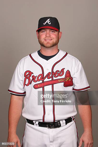 Brian McCann of the Atlanta Braves poses for a portrait during photo day at Champion Stadium Stadium at Disney's Wide World of Sports on February 25,...