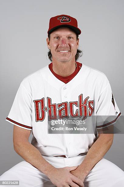 Randy Johnson of the Arizona Diamondbacks poses for a portrait during photo day at Tucson Electric Park on February 26, 2008 in Tucson, Arizona.