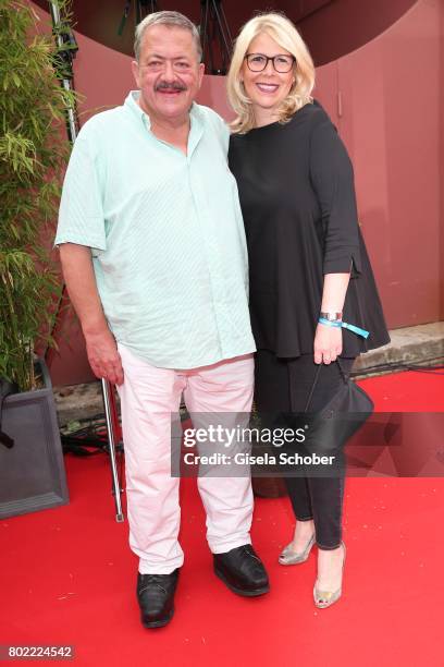 Joseph Hannesschlaeger and his girlfriend Bettina Geyer during the Bavaria Film reception during the Munich Film Festival 2017 at Kuenstlerhaus am...