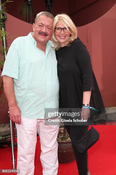 Joseph Hannesschlaeger and his girlfriend Bettina Geyer during the Bavaria Film reception during the Munich Film Festival 2017 at Kuenstlerhaus am...