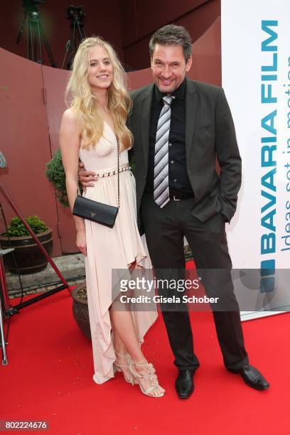 Dieter Bach and Larissa Marolt during the Bavaria Film reception during the Munich Film Festival 2017 at Kuenstlerhaus am Lenbachplatz on June 27,...