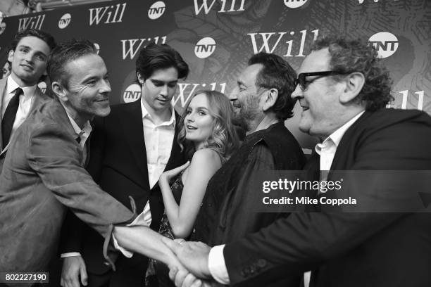 Laurie Davidson, Craig Pearce, Mattias Inwood, Oliva DeJonge, Shekhar Kapur, and Colm Meaney attend TNT's Season One "Will" Premiere at Bryant Park...