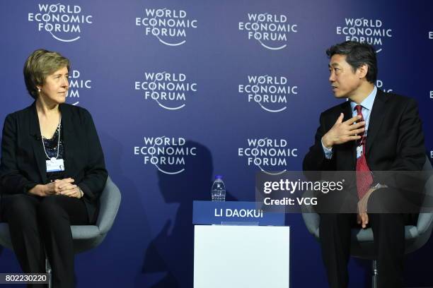 Ann Florini , Professor of Singapore Management University for Public Policy, and Li Daokui, director of Tsinghua University's Center for China in...