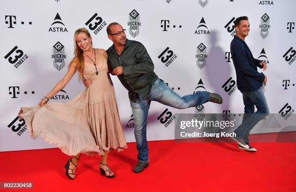 Actor Michel Guillaume , his wife Georgia and actor Max von Thun attend the Shocking Shorts Award 2017 during the Munich Film Festival on June 27,...