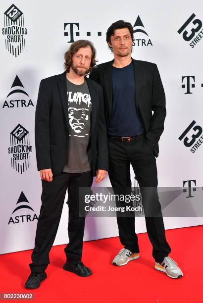 Actor Oliver Korittke and actor Stipe Erceg attend the Shocking Shorts Award 2017 during the Munich Film Festival on June 27, 2017 in Munich, Germany.