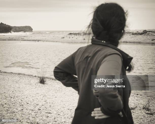 san antolin beach in asturias spain. - sierra de cantabria imagens e fotografias de stock