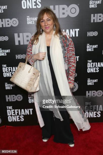 Lorraine Schwartz attends "The Defiant Ones" New York premiere on June 27, 2017 in New York City.