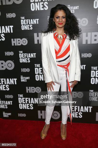 Donna D'Cruz attends "The Defiant Ones" New York premiere on June 27, 2017 in New York City.