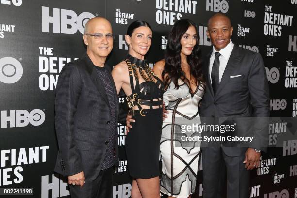 Jimmy Iovine, Liberty Ross, Nicole Young and Dr. Dre attend "The Defiant Ones" New York premiere on June 27, 2017 in New York City.