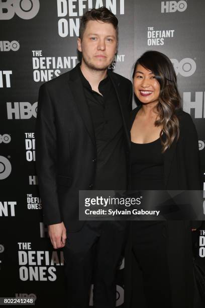 Lasse Jarbi and Lily Chan attends "The Defiant Ones" New York premiere on June 27, 2017 in New York City.