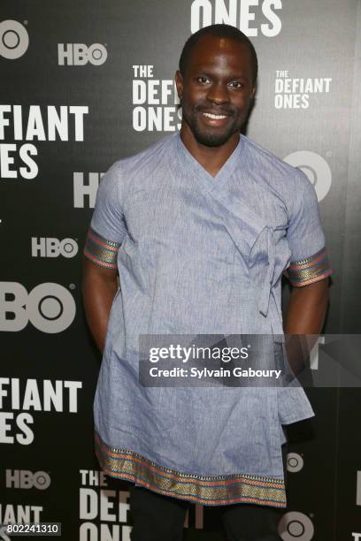 Gbenga Akinnagbe attends "The Defiant Ones" New York premiere on June 27, 2017 in New York City.